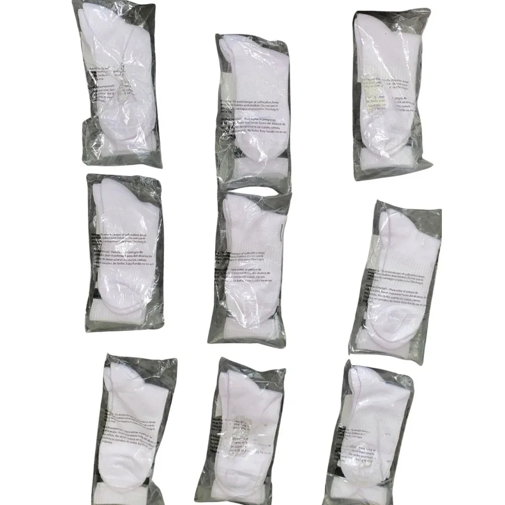 Lot of 9 Weissman Dance Socks White Black Stripes NIP Costume Accessory